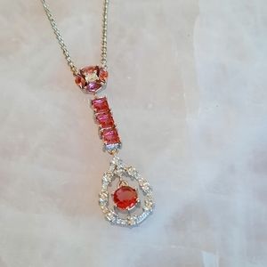 Hespera Heartsong Necklace Pink Tourmaline Silver